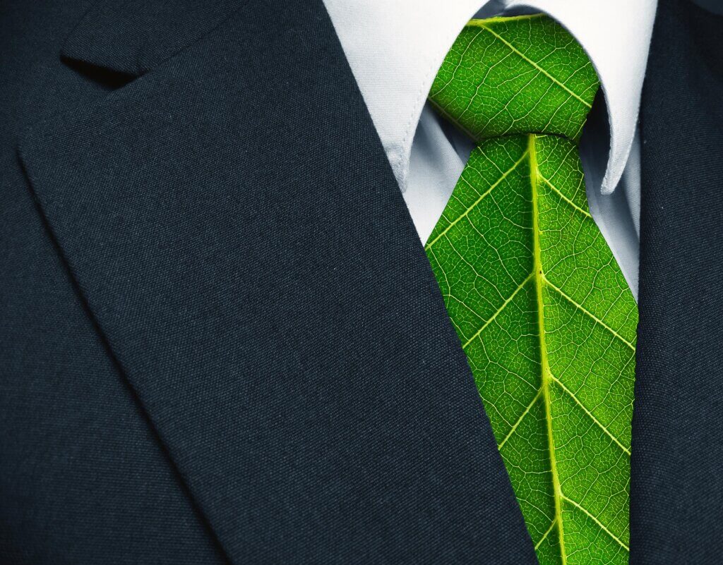 Cravatta fatta di foglia verde