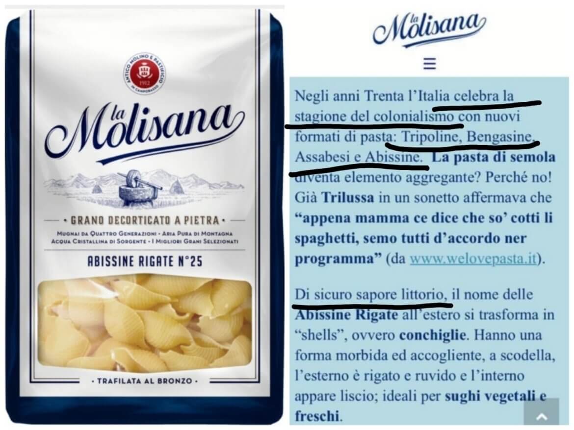 La Molisana, pastificio Pacco di pasta de "La Molisana" con scritte incriminate