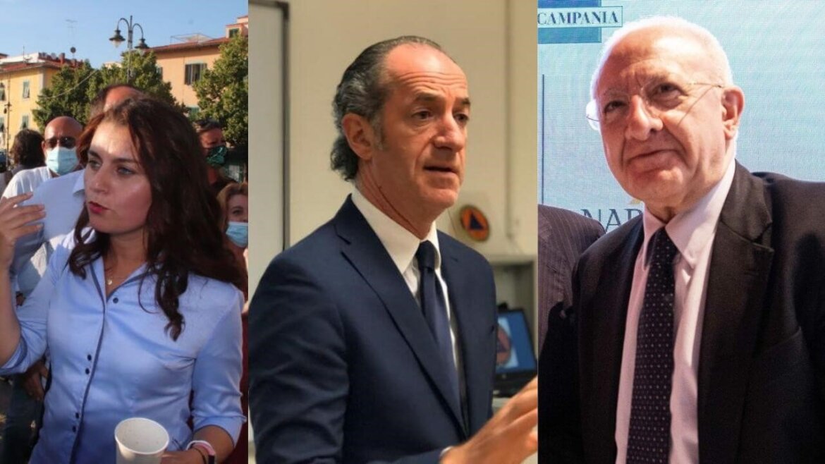 Regionali 2020 Da sinistra i candidati per le Regionali 2020: Ceccardi, Zaia, De Luca