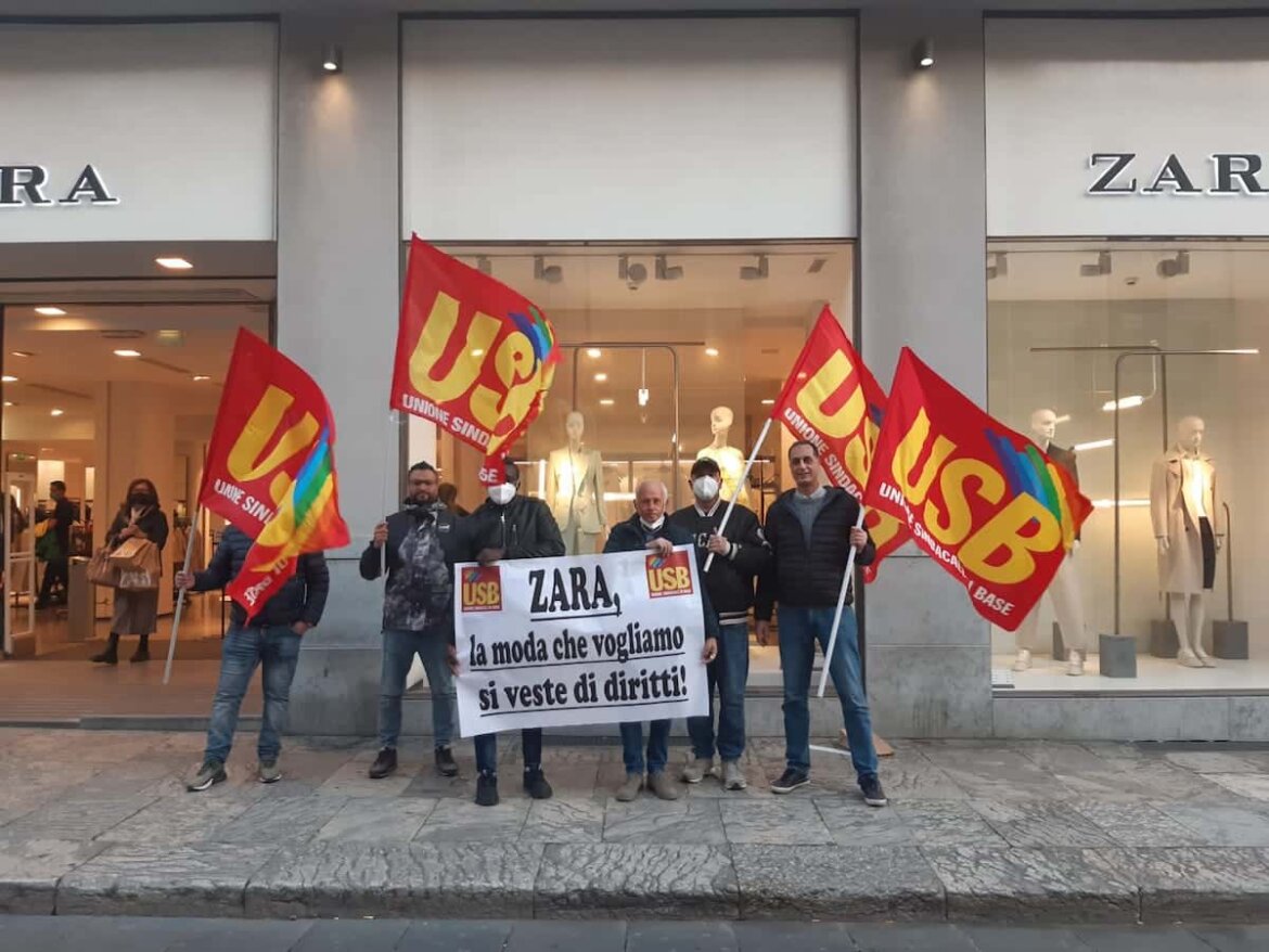 Manifestazione contro lo sfruttamento dei lavoratori di Zara