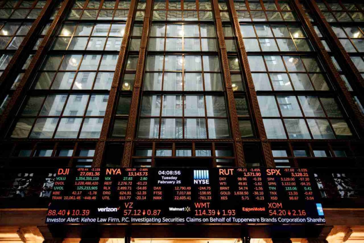 borse edificio con tabelle contenenti numeri