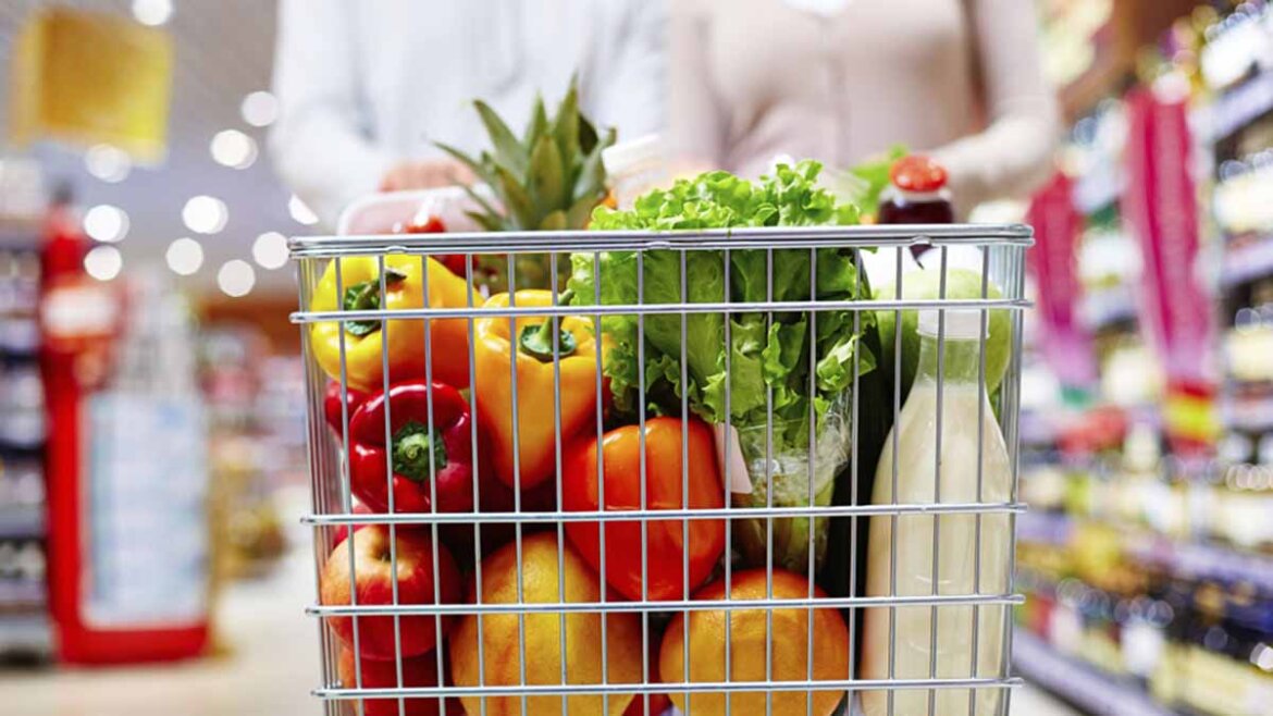 carrello-spesa Carrello della spesa pieno di frutta