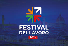Locandina festival del lavoro 2024 con sfondo blu